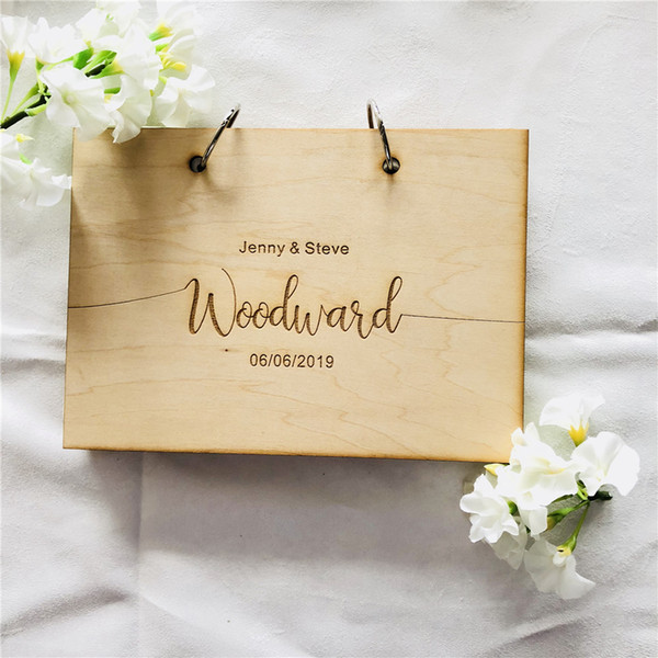 Wedding Guestbook Lettering Signature Book Personalised Wooden Wedding Gift