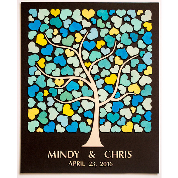 Unique Guestbook Wooden Tree of Life Wedding gift, Custom 3D Wedding Guest Book Ideas, Rustic Tree Of Life Guestbook With Hearts