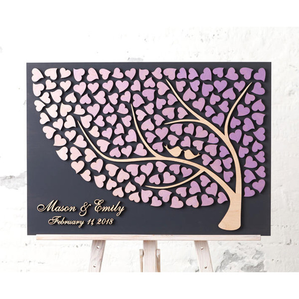 Personalized 3D Wedding Guest Book Alternative Wooden, Tree Of Life Guest Books For Wedding, Unique Wedding Guest Books Ideas