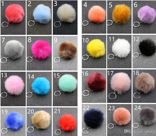 Wedding Gifts Imitation Rabbit Fur Key chains fur keyring pompom Keychains cell phone car handbag pendant