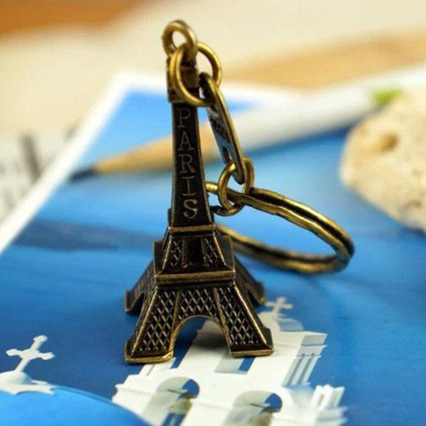 hou 500 pcs/lot Fashion Classic French France Souvenir Paris 3D Eiffel Tower Keychain Keyring Key Chain Ring 