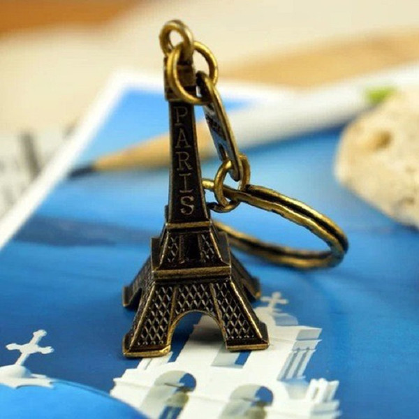 500 pcs/lot Fashion Classic French France Souvenir Paris 3D Eiffel Tower Keychain Keyring Key Chain Ring 