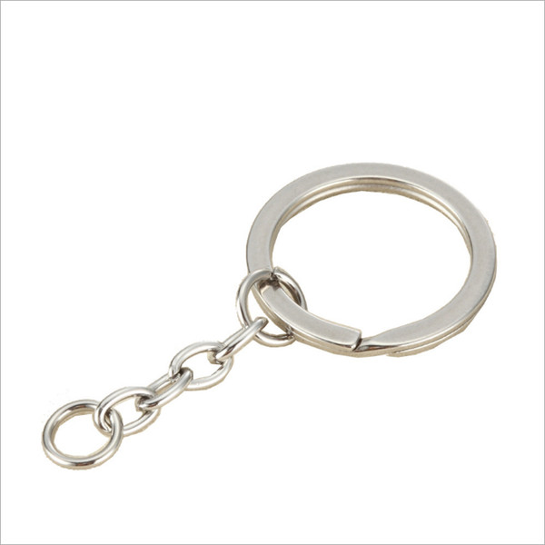 Simple Design Split Key Ring with Chain Split Key Chian Silver Gold Guqing Color Metal Split Keychain Ring Parts Jump Rings