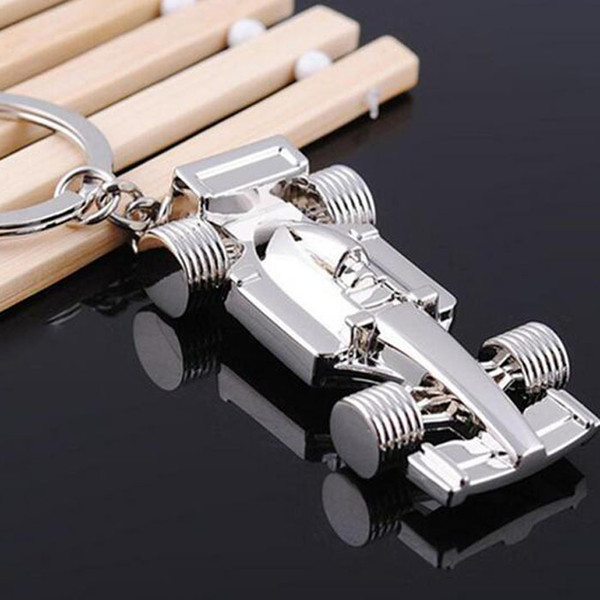 10pcs/1lot NEW Fashion Formula One Grand Prix style Stainless steel key chain Gold keychains best gift Free shipping