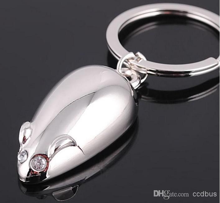 10pcs/1lot NEW Fashion diamante mouse style Stainless alloy steel key chain keychains best gift Free shipping GX-149