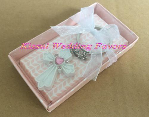 (30 pieces/lot) Adorable Cross Key Chain Wedding Favor For Communion Favors and Baby decoration gift Party favors