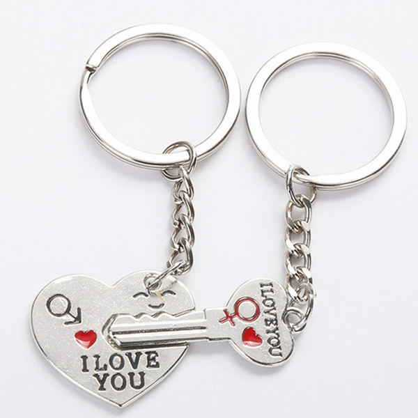 2pieces/Lot 2lots Valentines Day Gift I LOVE YOU Keychain Wedding Gifts for Guests Bridesmaid Gift Key Chain Party Present Supplies