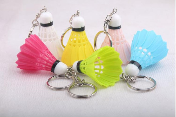 Colorful badminton keychain for sports key chain keyring Pendant key ring Plastic candy color