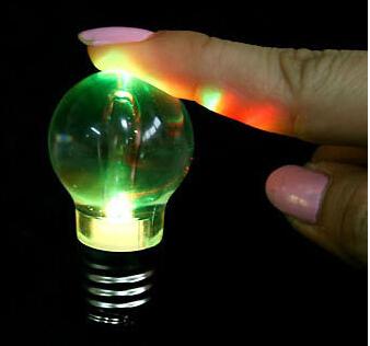 800pcs Novelty LED Light Bulb Shaped Ring Keychain Flashlight Colorful Mini-lights Lamp