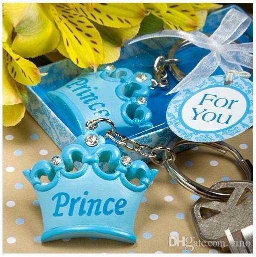 Baby Shower Favors Party gifts Keychains for Guest Girls and Boys Crown Key Chain Princess and Prince Gift Boxes for Baby Shower