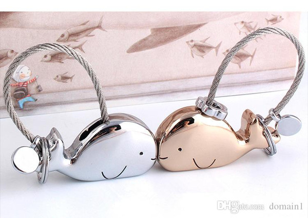 3D Whale Key Ring for Lovers Gift Bag Pendant Couples Key Trinket Key Chains Car KeyChain Chaveiro Innovative Items
