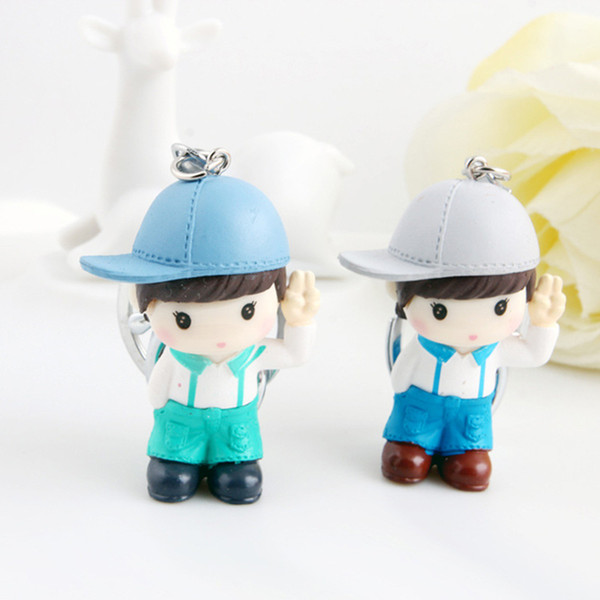 10pcs/lot Baby Shower Birthday Wedding Favors Party Back Gifts For Guests Children Creative Doll Metal Keychain Decorations
