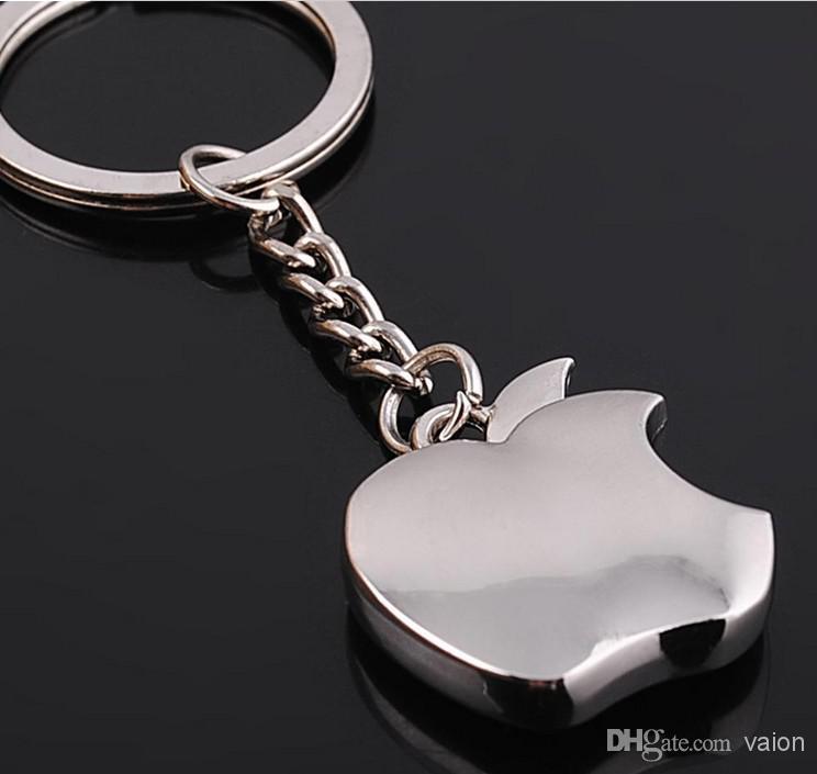 10pcs/1lot NEW Fashion Apple style Stainless alloy steel key chain keychains best gift Free shipping GX-133