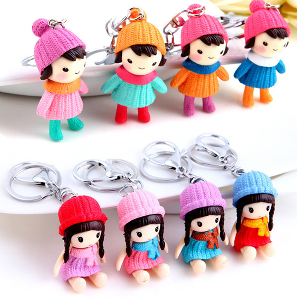 10pcs/lot New Baby Shower Birthday Wedding Favors Party Back Gifts For Guests Creative Girls Doll Metal Keychain Decorations