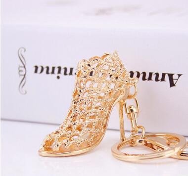 Fashion Cute Design High heels Car Rhinestone Keychain Girls Bags Hangings Keychains Holiday Gift car keychain QLK191