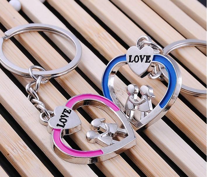 100pcs/1lot NEW Wedding Keychain Lovers Keychain holding hands Lovers style Stainless alloy steel Key Chain High Quality Keychain Favors 490