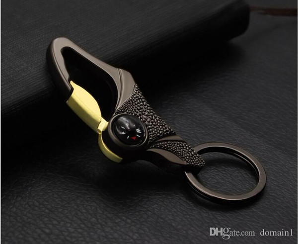 Free Shipping Zinc Alloy Men's waist Buckle key chain For Men High-grade Compass Hanging Car Keychain Gift Fashion Jewelry