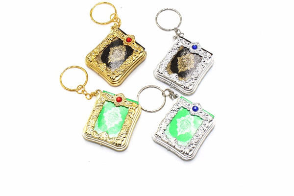 100pcs Gold Silver Arabic Real Quran Keychain EID mubarak Souvenir Islamic New Year Gift Muslim Festival Party Favors for Guests
