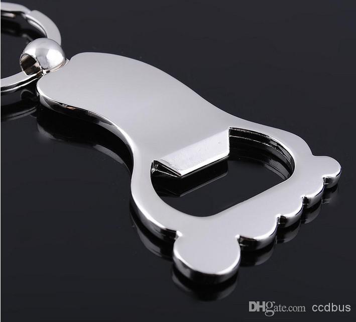 10pcs/1lot NEW Fashion Big feet shine Stainless alloy steel Key Chain High Quality bottle opener keychains best gift