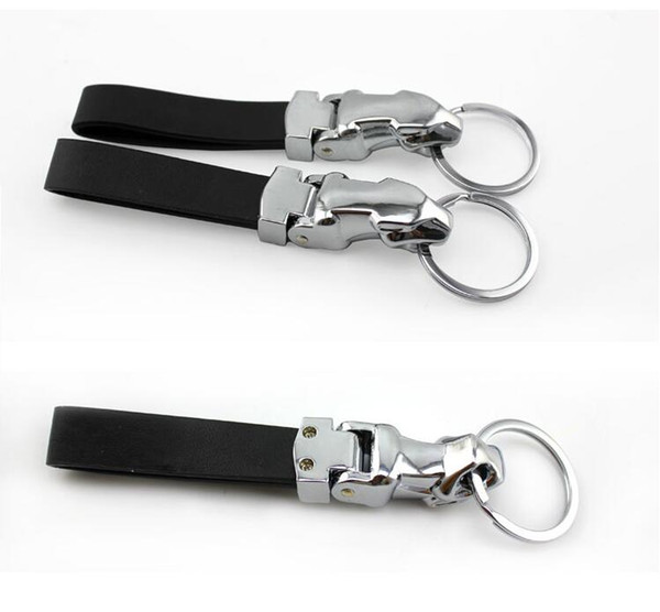 2017 New Metal Leopard Head Leather Key Chains Rings Holder For Car Keyrings KeyChains For Man Women High Quality Gift YCK4