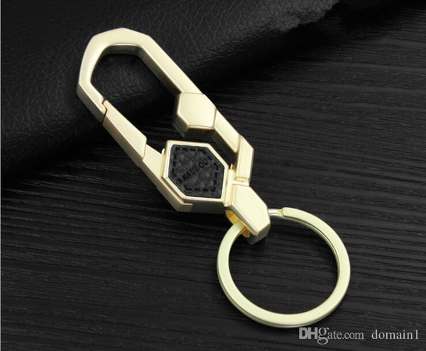 High Quality Brand Design Creative personality business in leather car Key Chain Metal stick a skin Key Holder Birthday Gift Key Holder