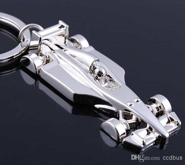10pcs/1lot NEW Fashion Formula One Grand Prix style Stainless steel key chain Gold keychains best gift Free shipping