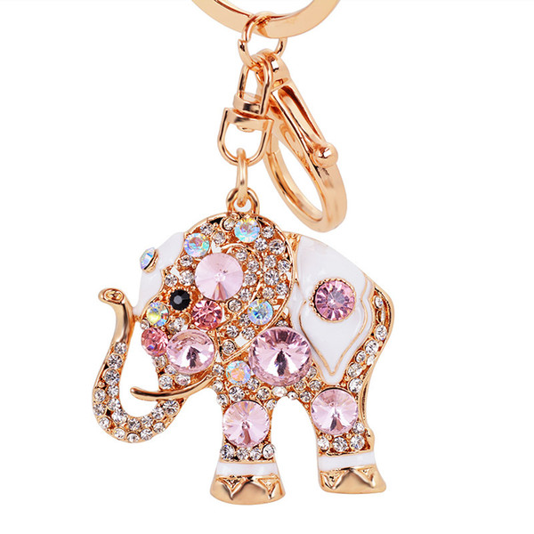 Crystal Elephant Bag Car Keychain Metal Rhinestone Keyrings Wedding Party Favor and Gifts Keychains DHL 