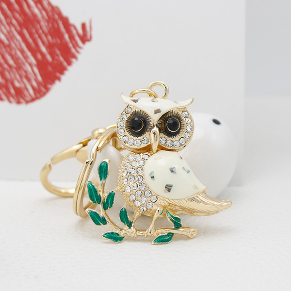 Metal Branch Crystal Owl Purse Handbag Car Keyring Party Wedding Supplies Keychain Favors Birthday Gift DHL 