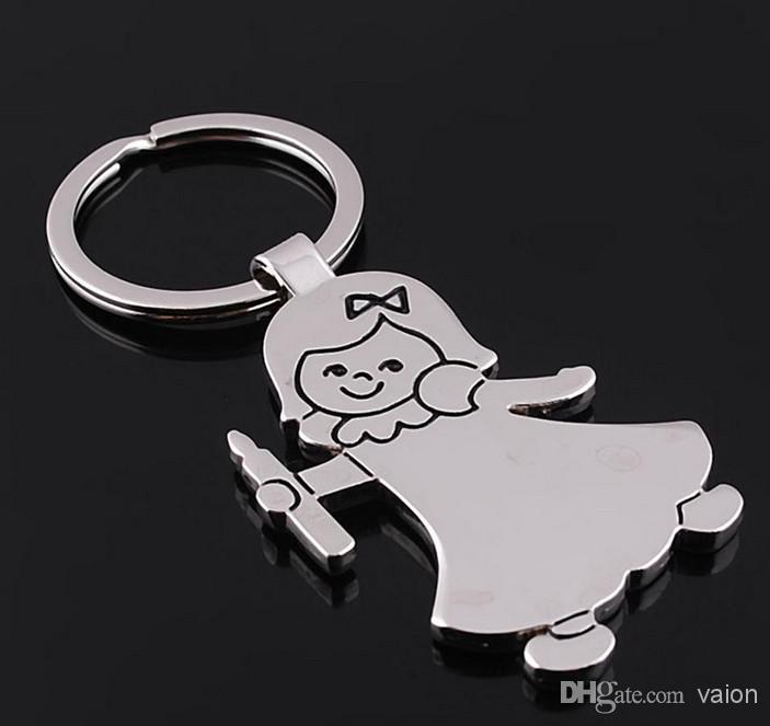 10pcs/1lot NEW Fashion beautiful girl style shine Stainless alloy steel key chain high quality keychains best gift 076