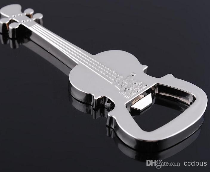 10pcs/1lot NEW Fashion guitar style shine Stainless alloy steel Key Chain High Quality bottle opener keychains best gift
