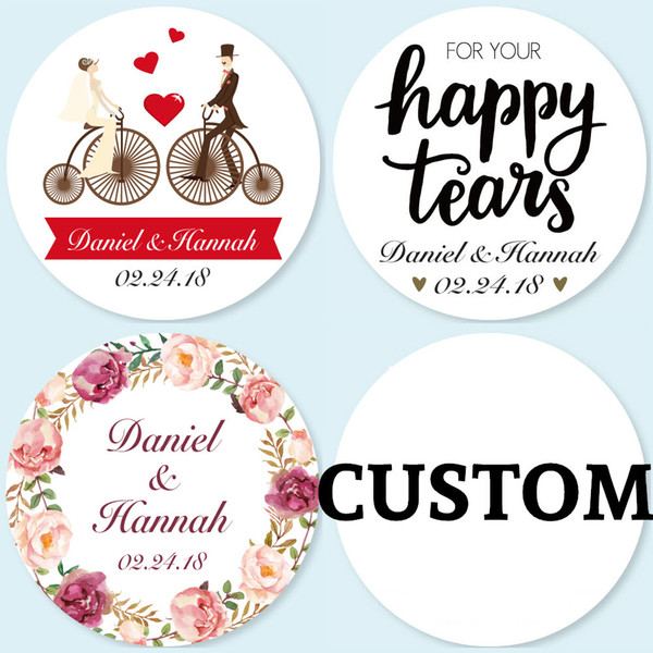 4CM, 96 Pieces, Customized Personalized Wedding Stickers, Logos, Candy Favor Boxes Tags, Cupcake, Bottle Labels, Invitations Seals