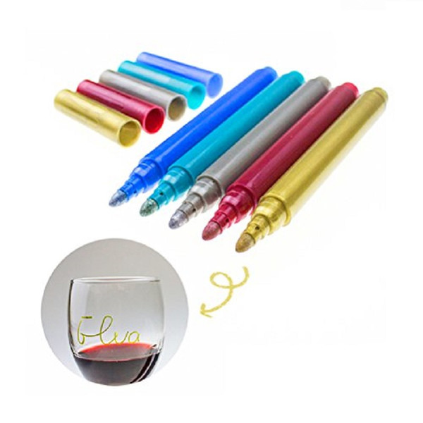 Custom Personalized Wedding & Event Vino Marker Metallic Wine Glass Pens DIY Your Cup or Mark Your Wine Or Any Glass Bottles
