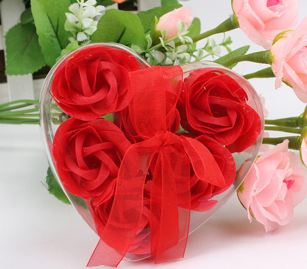 2016 Hot! High Quality Mix Colors Heart-Shaped Rose Soap Flower For Romantic Bath Soap Valentine's Gift