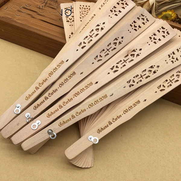 Custom sandalwood hand fans wedding favors anniversary souvenir party birthday gifts in bulk 50pcs lot 