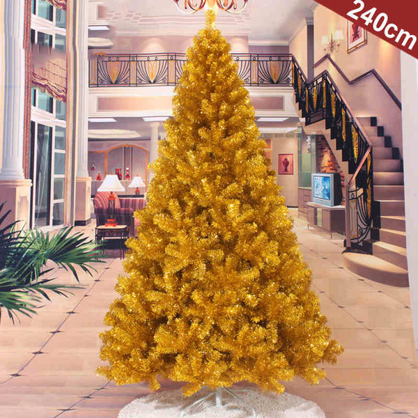 60-400CM Golden Fortune Christmas Trees Wedding Supplies Artificial Encryption Simulation Cedar New Xmas Decoration Tree For Gifts Party
