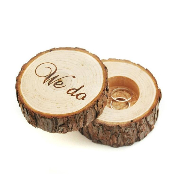 2019 Hot Selling Fashion Rustic Ring Box New Rings Gifts Boxes Wooden Wedding Box For Rings