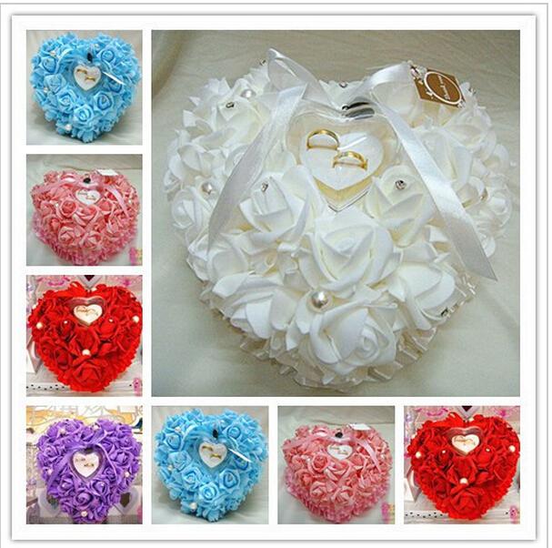 Heart-shaped Wedding Ring Pillow Wedding Ring Box Wedding Supplies Essential Free shipping