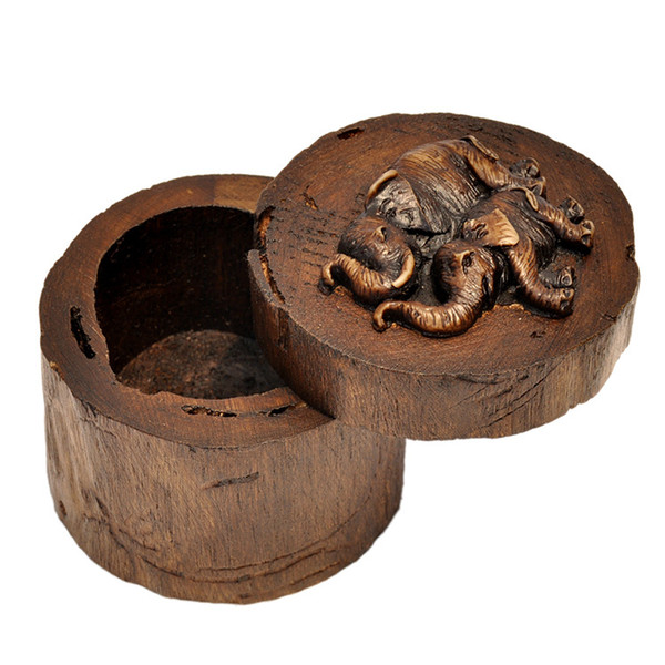 Solid Wooden Jewelry Boxes Wedding Gift Box Ring Case Box Elephant Design For Wedding Ring Box