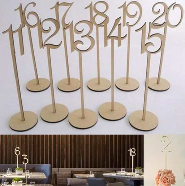 Hot Rustic hessian wedding table decoration Wooden wedding table number holder party table number tag stand