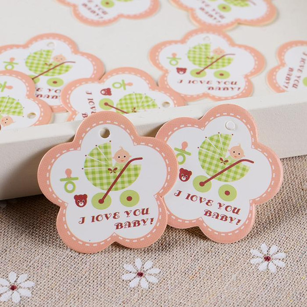 200pcs I LOVE YOU Baby Girl Baby Boy Baby Shower Mini Card Lable Decoration Scrapbook Tags