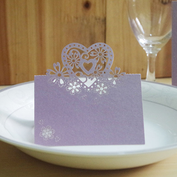 Hollow Love Heart Wedding Place Name Card Laser Cut Party Decoration Table Cards Sweet Seat Card