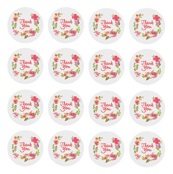 New Arrival 500pcs 3.5cm Flower Design Sticker Labels For Creative Paper Stickers Thank You Seals For Gifts