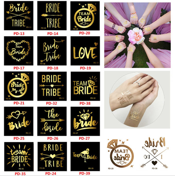 50pcs Tattoos Wedding Decoration Favors Event Party DIY Accessories Supplies Mr Mrs Bridal Shower Sticker Team Bride to be Gift