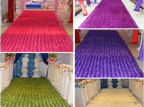 1.3 m Width Romantic White 3D Rose Petal Carpet Aisle Runner For Wedding Backdrop Centerpieces Favors Party Decoration Supplies Carpet