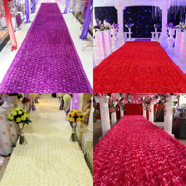 New Arrival Luxury Wedding Centerpieces Favors 3D Rose Petal Carpet Aisle Runner For Wedding Party Decoration Supplies 14 Color Available