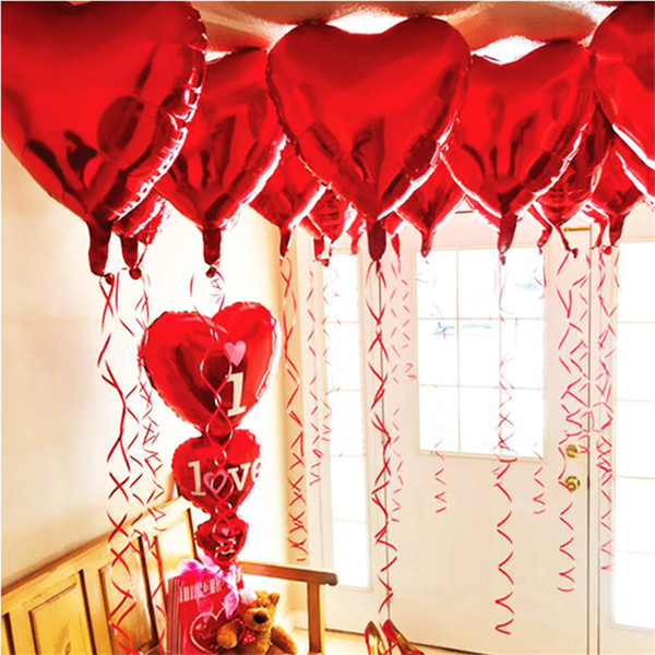 18 Inch Foil Balloon Wedding Decoration Valentine's Day Party Decorations Heart Shaped Balloons Colorful Balloons Star Shaped