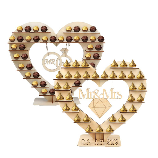 Mr Mrs Wedding Chocolate Heart Tree Ferrero Rocher Chocolate Stand Wedding Display Stand Centrepiece Candy Bar Decor DHHLZS030