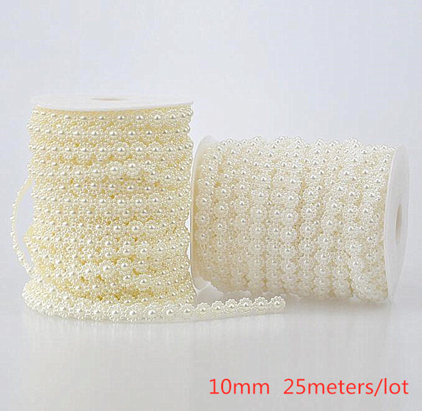 25 M/bag White Ivory Fishing Line Artificial Pearls Beads Various shapes For DIY Women Wedding Bridal Bouquet Jewelry Gifts