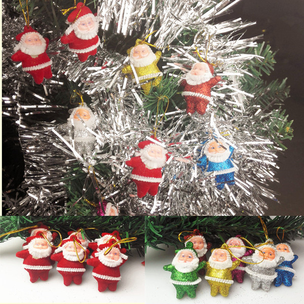 Hot Sale Christmas Decorations Mini Santa Claus 6 pieces/lot Cheap Christmas Gifts For Kids In Stock