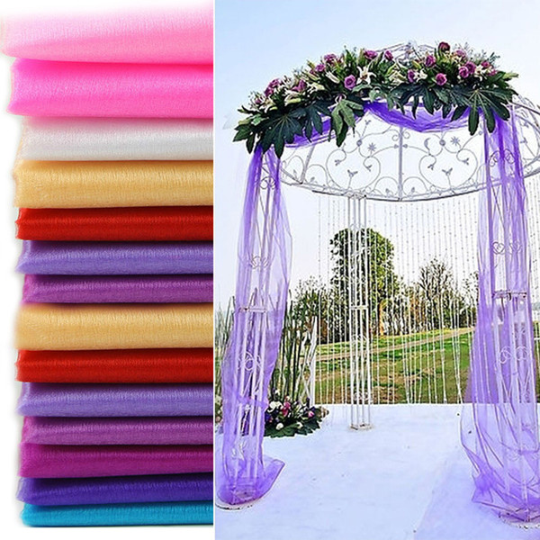 5 Meters Long Wedding Backdrop Swag Party Curtain Celebration Stage Performance Background Drape Chiffon Colorful Organza Wedding Accessory